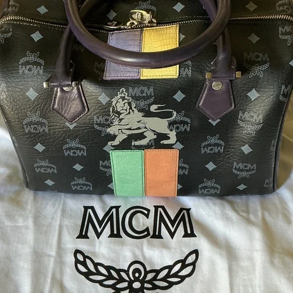 MCM Princess Visetos Coated Canvas Satchel with COA PRISTINE - Picture 12 of 15
